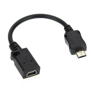 USB 2.0 Mini-A 5-Pin Female to Micro-B Male Adapter Data Cable Converter USB 2.0 Mini-A 5-Pin Female to Micro-B Male Adapter Data Cable Converter
